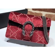 Gucci Dionysus Super Mini Shoulder Bag 476432 Velvet Red