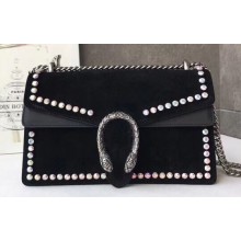 Gucci Dionysus Small Shoulder Bag 400249 Suede Crystals Black