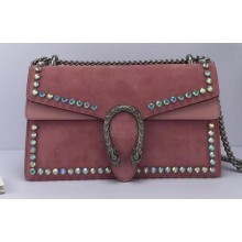 Gucci Dionysus Small Shoulder Bag 400249 Suede Crystals Pink