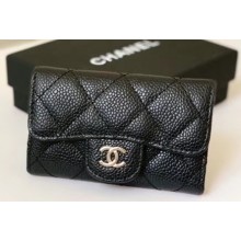 Chanel Key Holder Wallet 31511 Grained Calfskin Black