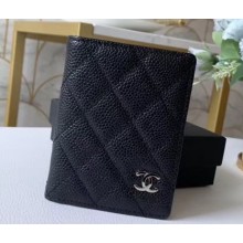 Chanel Card Holder 60085 Grained Calfskin Black