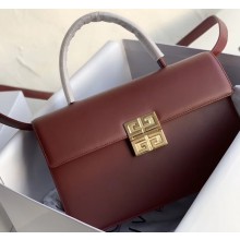 Givenchy Vintage Leather Shoulder Large Bag Burgundy