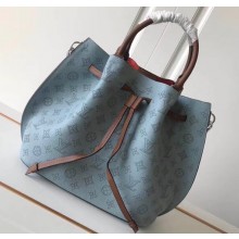 Louis Vuitton Mahina Leather Girolata Drawstring Bucket Bag M53154 Blue