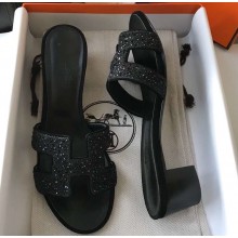 Hermes Heel 5cm Oasis Slipper Sandals Crystal 03