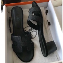Hermes Heel 5cm Oasis Slipper Sandals Crystal 04