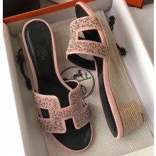 Hermes Heel 5cm Oasis Slipper Sandals Crystal 05
