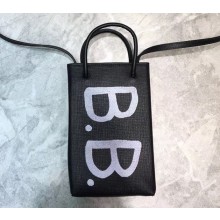 Balenciaga North-South Mini Shopping Phone Holder Bag B.B. Black