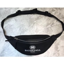 Balenciaga BB Mode Leather Belt Pack Bag Black