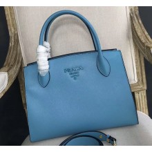 Prada Monochrome Top Handle Bag 1BA155 Sky Blue