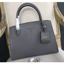 Prada Monochrome Top Handle Bag 1BA155 Gray