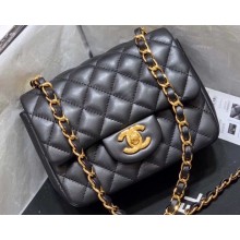 Chanel Original Quality Mini Classic Flap Bag 1115 in Sheepskin Black with Gold Hardware