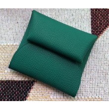 Hermes Bastia Change Purse in Epsom Leather Green