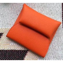 Hermes Bastia Change Purse in Epsom Leather Orange