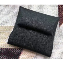 Hermes Bastia Change Purse in Epsom Leather Black