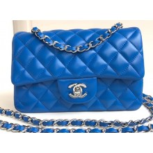Chanel Lambskin Small Classic Flap Bag A1116 Blue