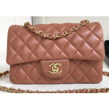 Chanel Lambskin Small Classic Flap Bag A1116 Caramel