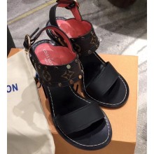 Louis Vuitton Heel 10cm Monogram Studded Nomad Sandals Black 2020