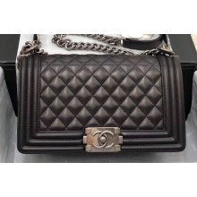 Chanel Lambskin Boy Flap Medium Bag Black/Silver
