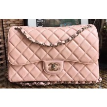 Chanel Caviar Leather Jumbo Classic Flap Bag A1113 Cherry Pink