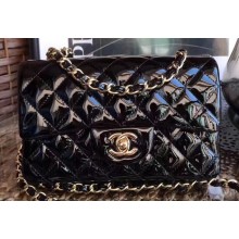 Chanel Patent Leather Small Classic Flap Bag A1116 Black