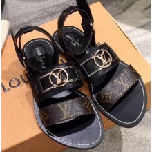Louis Vuitton Academy Flat Sandals Black 2020