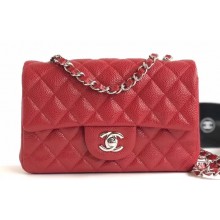 Chanel Caviar Leather Small Classic Flap Bag A1116 Red