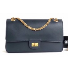 Chanel Calfskin Nude 2.55 Reissue Size 226 Bag Navy Blue