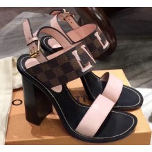 Louis Vuitton Heel 10cm Passenger Sandals Light Pink 2020