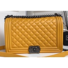 Chanel Lambskin Boy Flap New Medium Bag Yellow