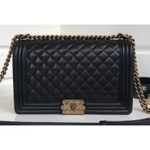 Chanel Lambskin Boy Flap New Medium Bag Black/Gold