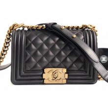 Chanel Lambskin Boy Flap Small Bag Black/Gold
