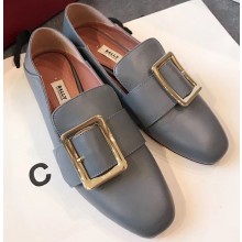 Bally Janelle Leather Flats Slippers Loafers Gray