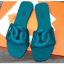 Hermes Aloha Rubber Slipper Sandals Green