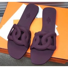 Hermes Aloha Rubber Slipper Sandals Purple