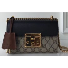 Gucci Padlock Small Shoulder Bag 409487 GG Black