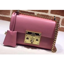 Gucci Padlock Small Shoulder Bag 409487 Leather Pink