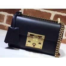 Gucci Padlock Small Shoulder Bag 409487 Leather Black