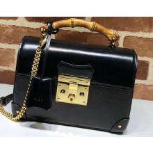 Gucci Padlock Small Bamboo Shoulder Bag 603221 Leather Black 2020