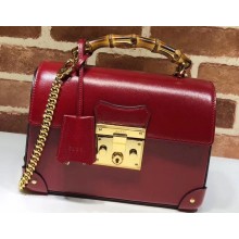 Gucci Padlock Small Bamboo Shoulder Bag 603221 Leather Red 2020