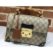 Gucci Padlock Small Bamboo Shoulder Bag 603221 GG Canvas 2020
