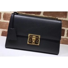 Gucci Padlock Medium Shoulder Bag 409486 Leather Black