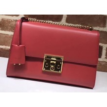 Gucci Padlock Medium Shoulder Bag 409486 Leather Red