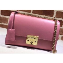 Gucci Padlock Medium Shoulder Bag 409486 Leather Pink