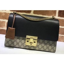Gucci Padlock Medium Shoulder Bag 409486 GG Black