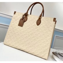 Louis Vuitton Monogram Empreinte Onthego Tote Bag GM Creamy