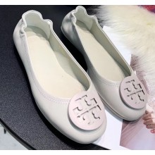Tory Burch Minnie Travel Ballet Flats in Soft Napa Leather Creamy
