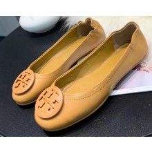 Tory Burch Minnie Travel Ballet Flats in Soft Napa Leather Yellow