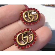 Gucci Double G Earrings With Red Crystals 2019