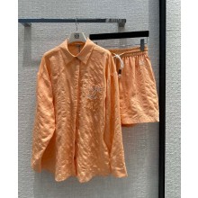loewe orange blouse and shorts 2023
