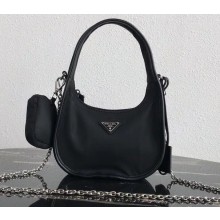 Prada Re-Edition 1995 Nylon Mini Hobo Bag 1BC114 Black 2020